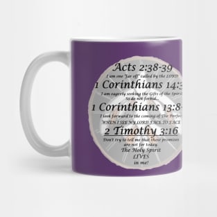 The Holy Spirit Lives in Me with Dove background Mug